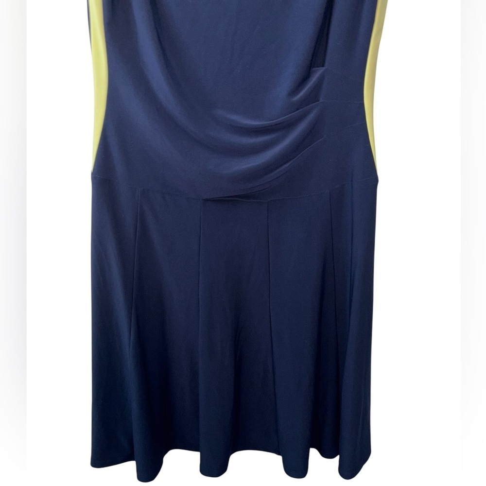 Lauren Ralph Lauren Navy and Yellow Midi Dress - Picture 3 of 7